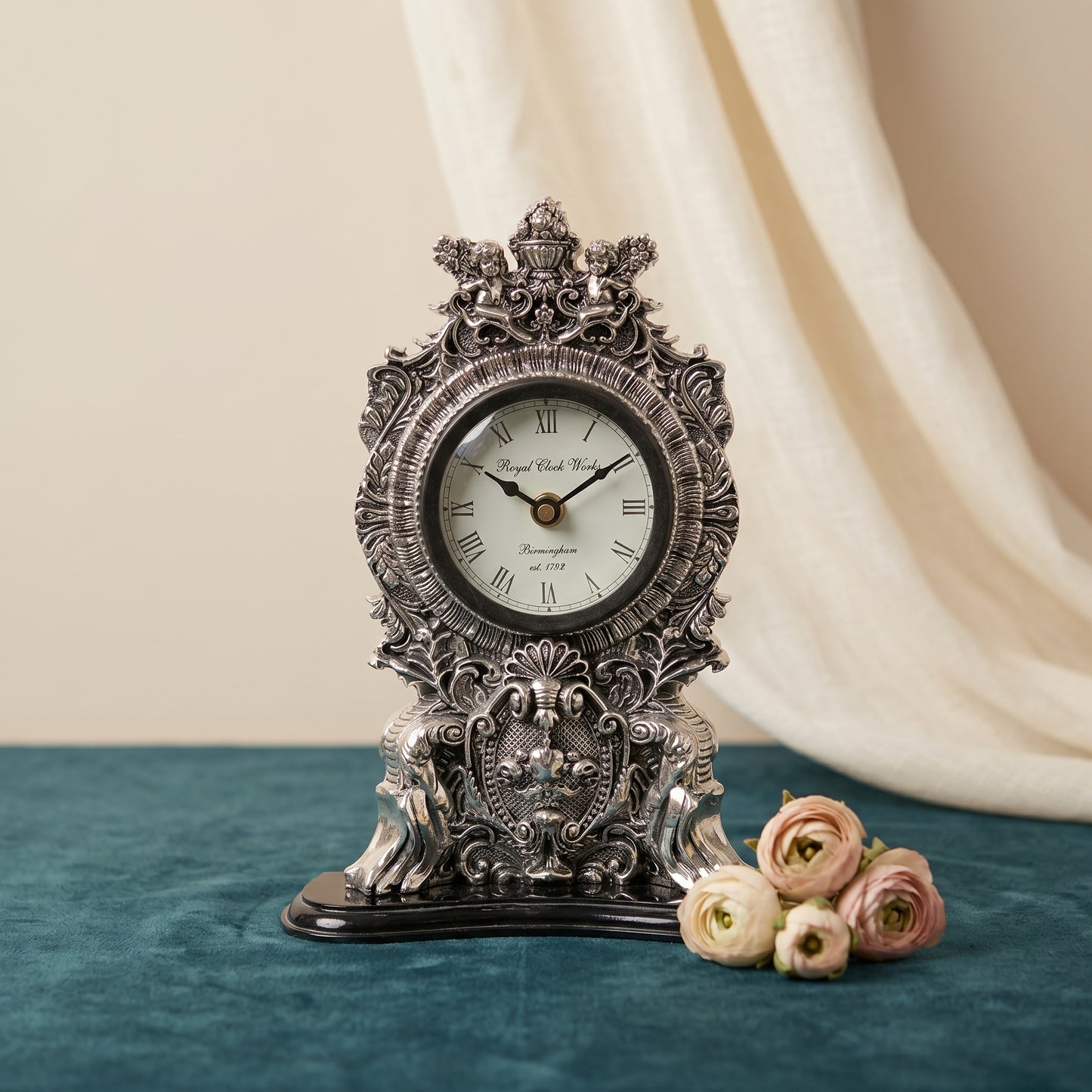 Silver Victorian Clock