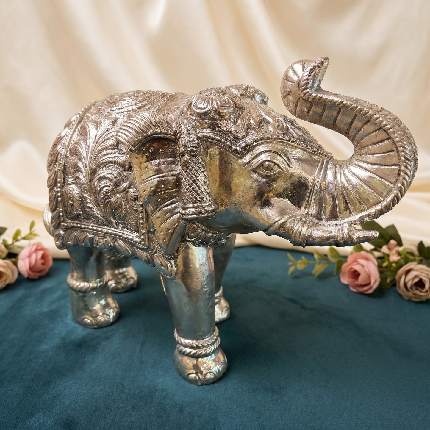 Silver Gajraj Elephant Pair