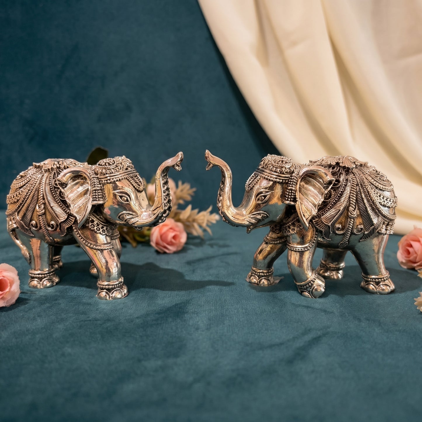 Silver Gajraj Pair