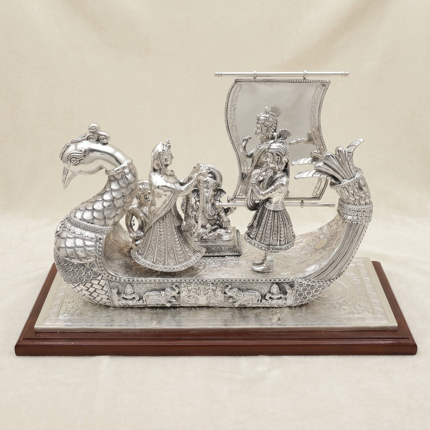Silver Shikara Wedding Card