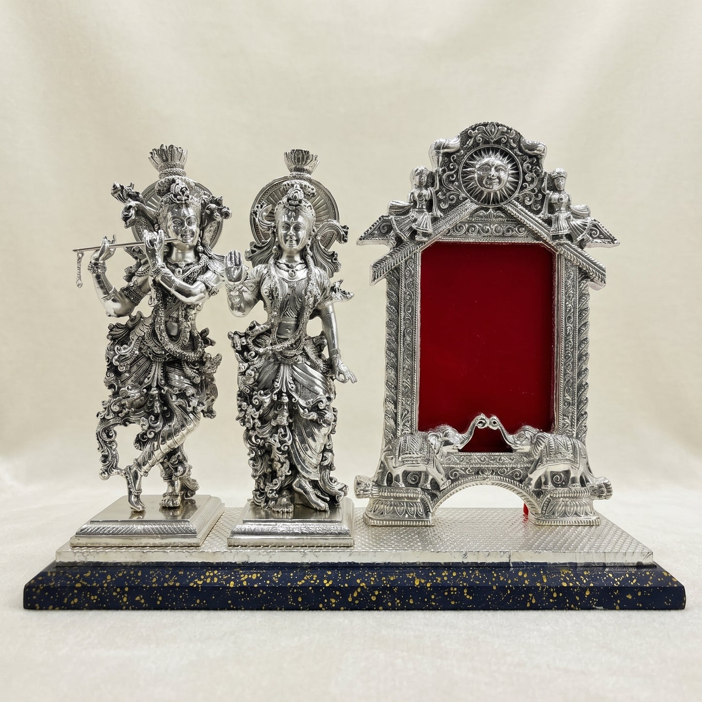 Silver Jugal Wedding Card