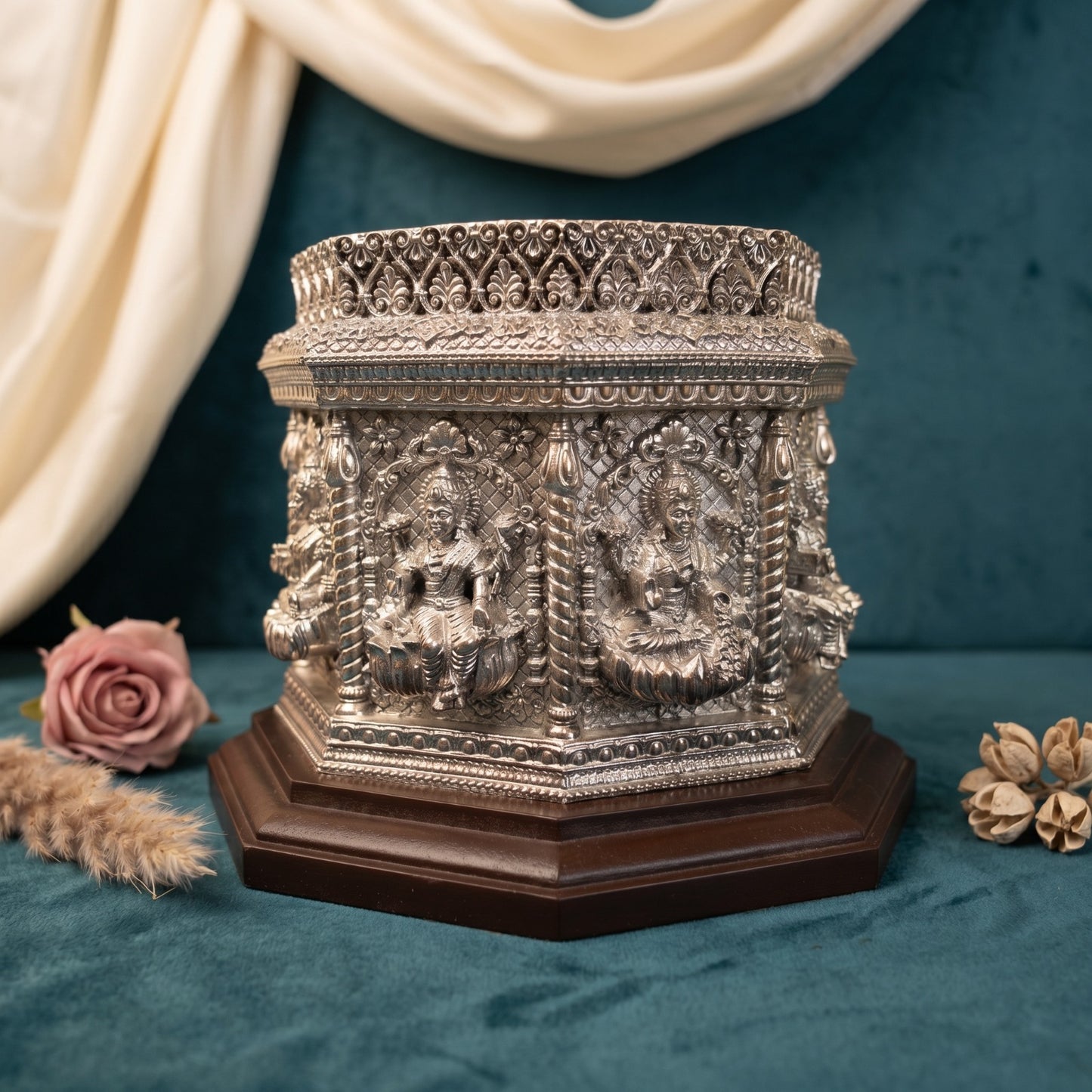 Silver Ashtalakshmi Tulsi Pot