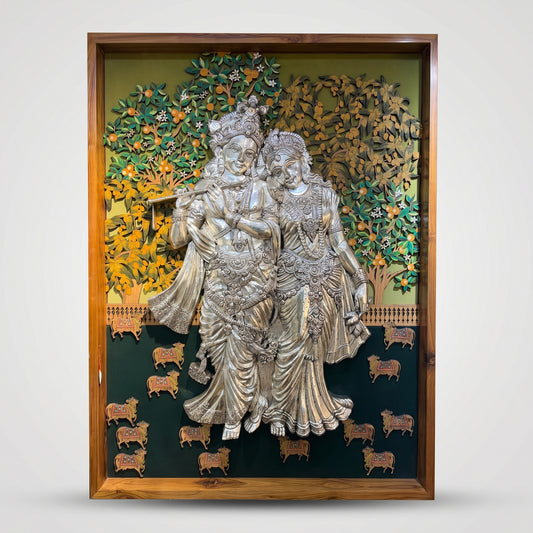 Silver Radha Krishna Frame