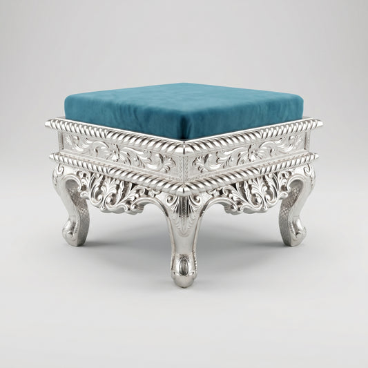 Silver Square Stool
