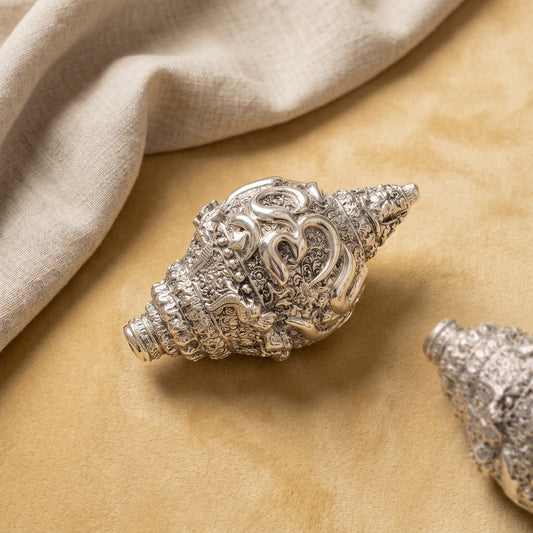 Silver Om Shankh