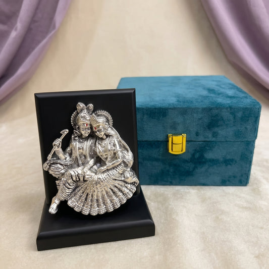Silver Radha Krishna pair Stand