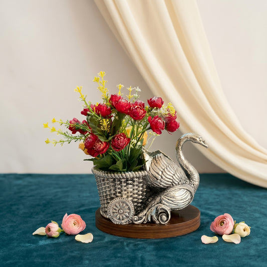 Silver Swan Basket