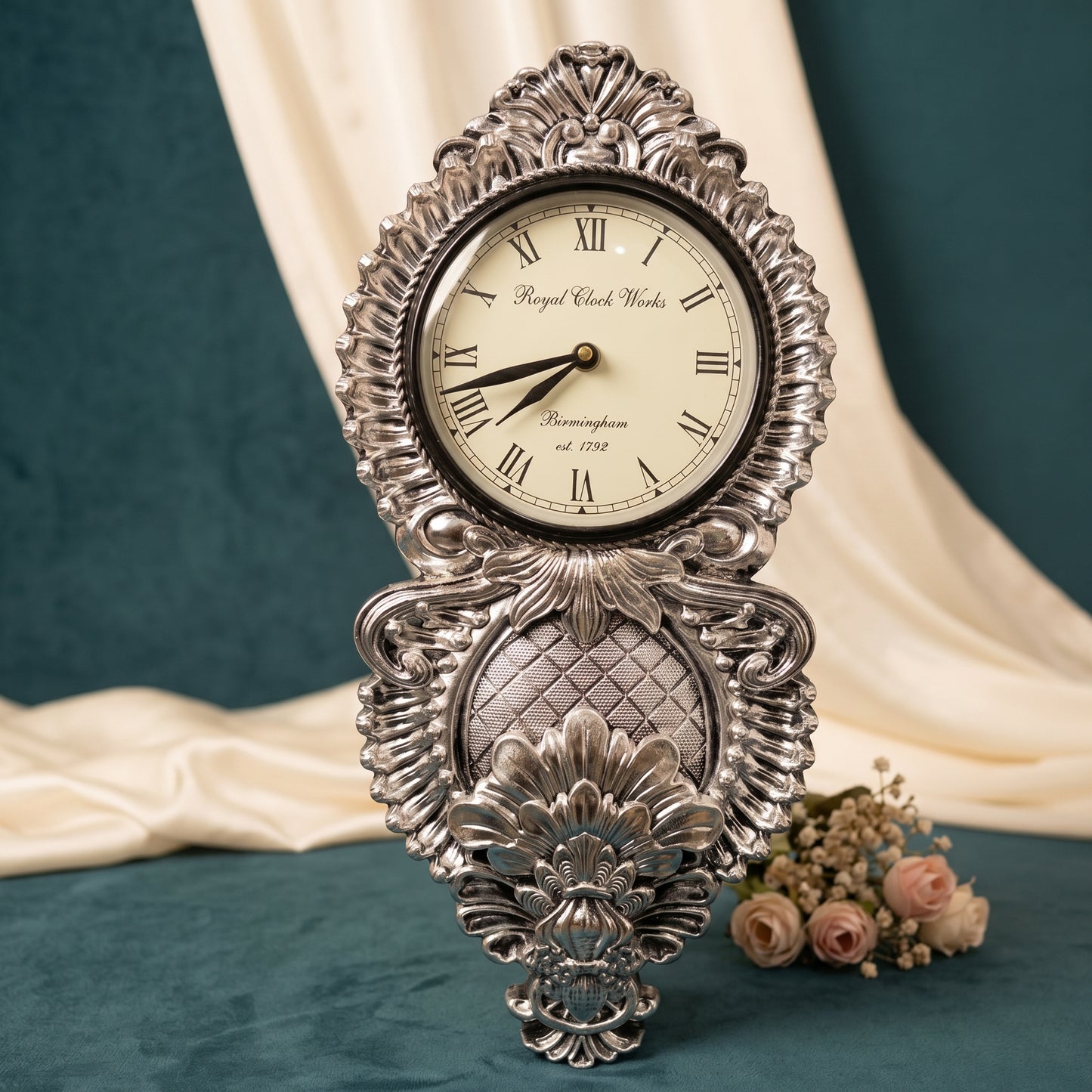 Silver Long Clock