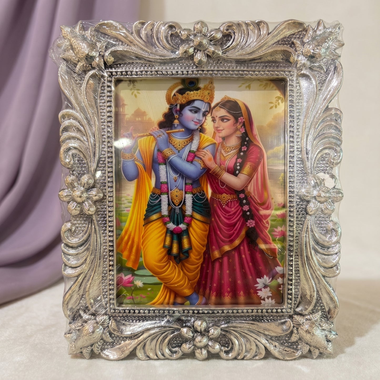 Silver Floral Photo Frame