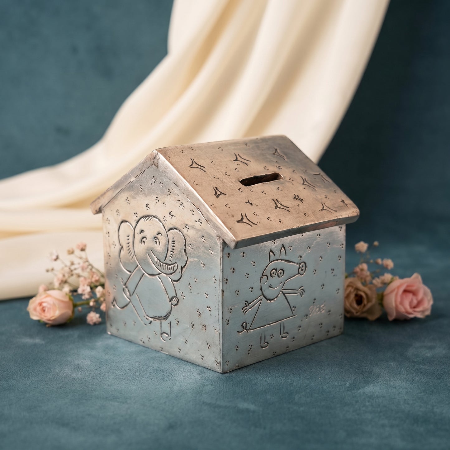 Silver House Piggy Bank