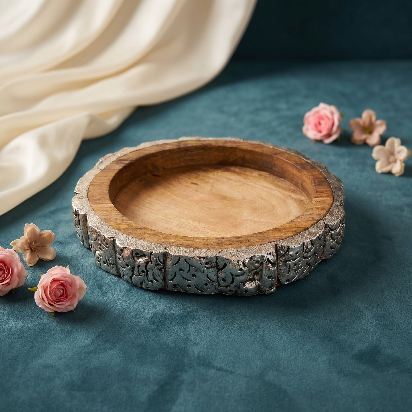 Silver Wooden Platter