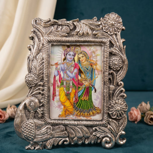 Silver Peacock Photo Frame
