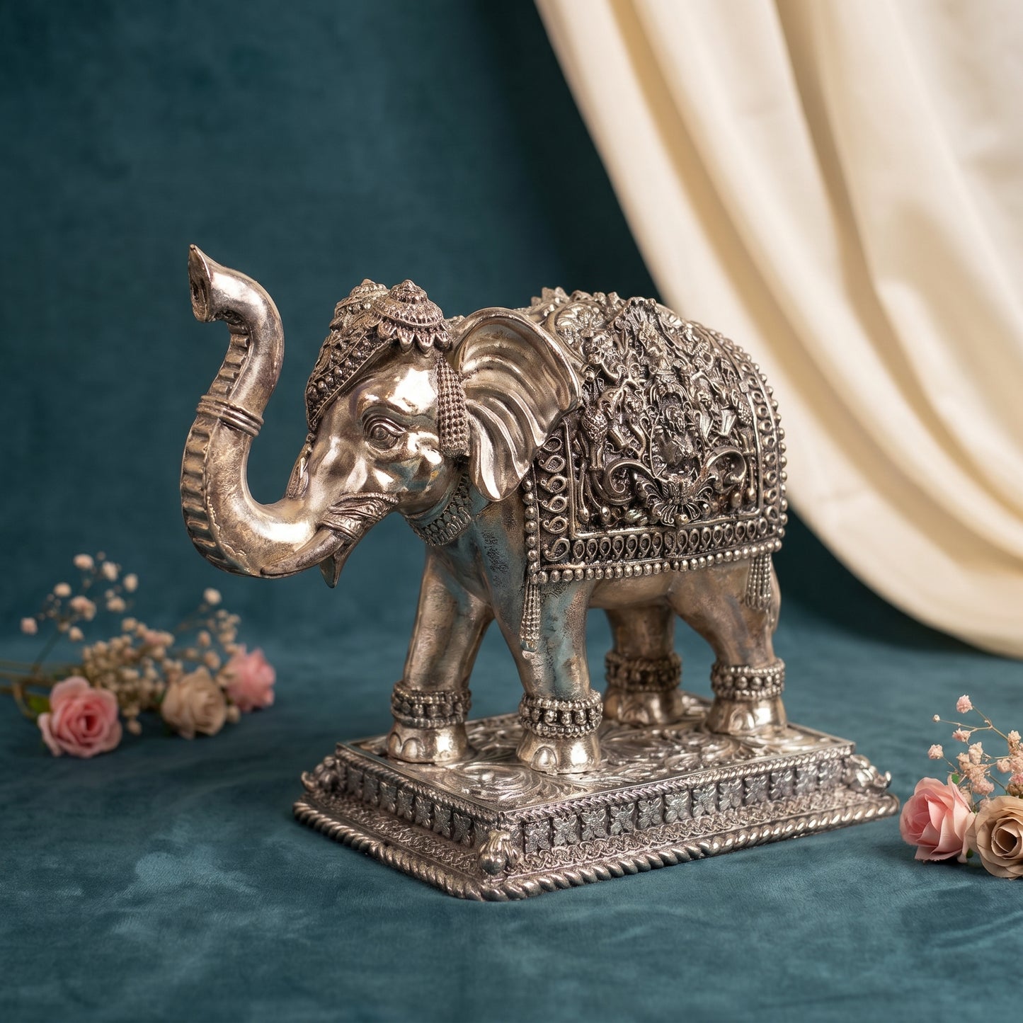 Silver Royal Heritage Elephant Pair