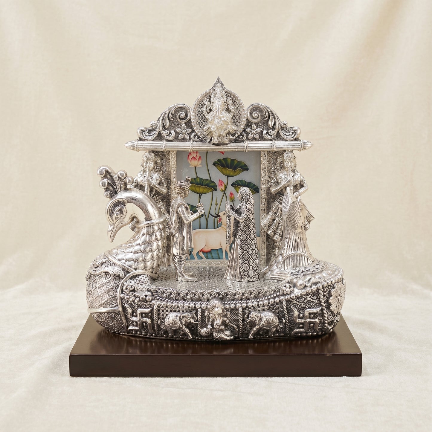 Silver Mayur Wedding Card