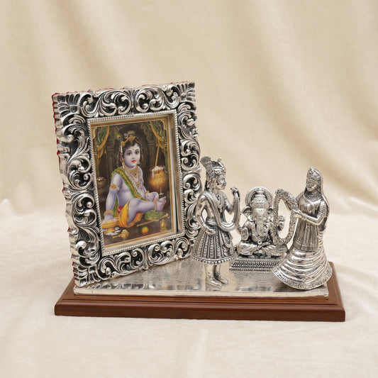 Silver Alankar Wedding Card