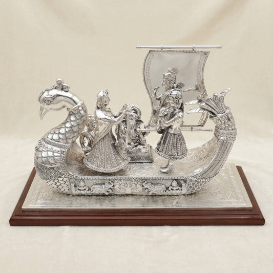 Silver Shikara Wedding Card