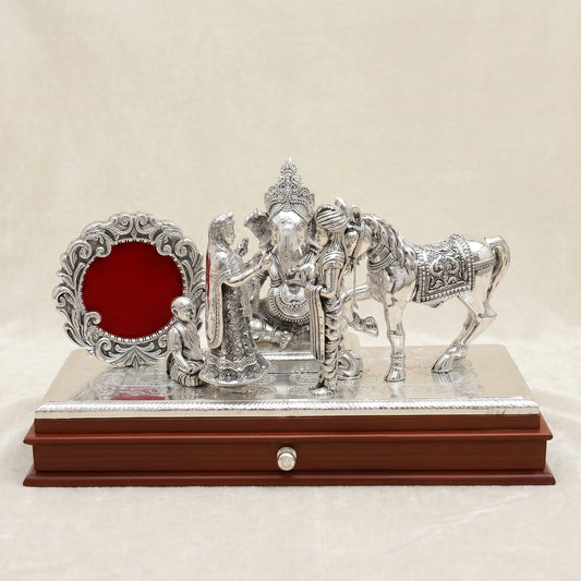 Silver Ashwa Wedding Card