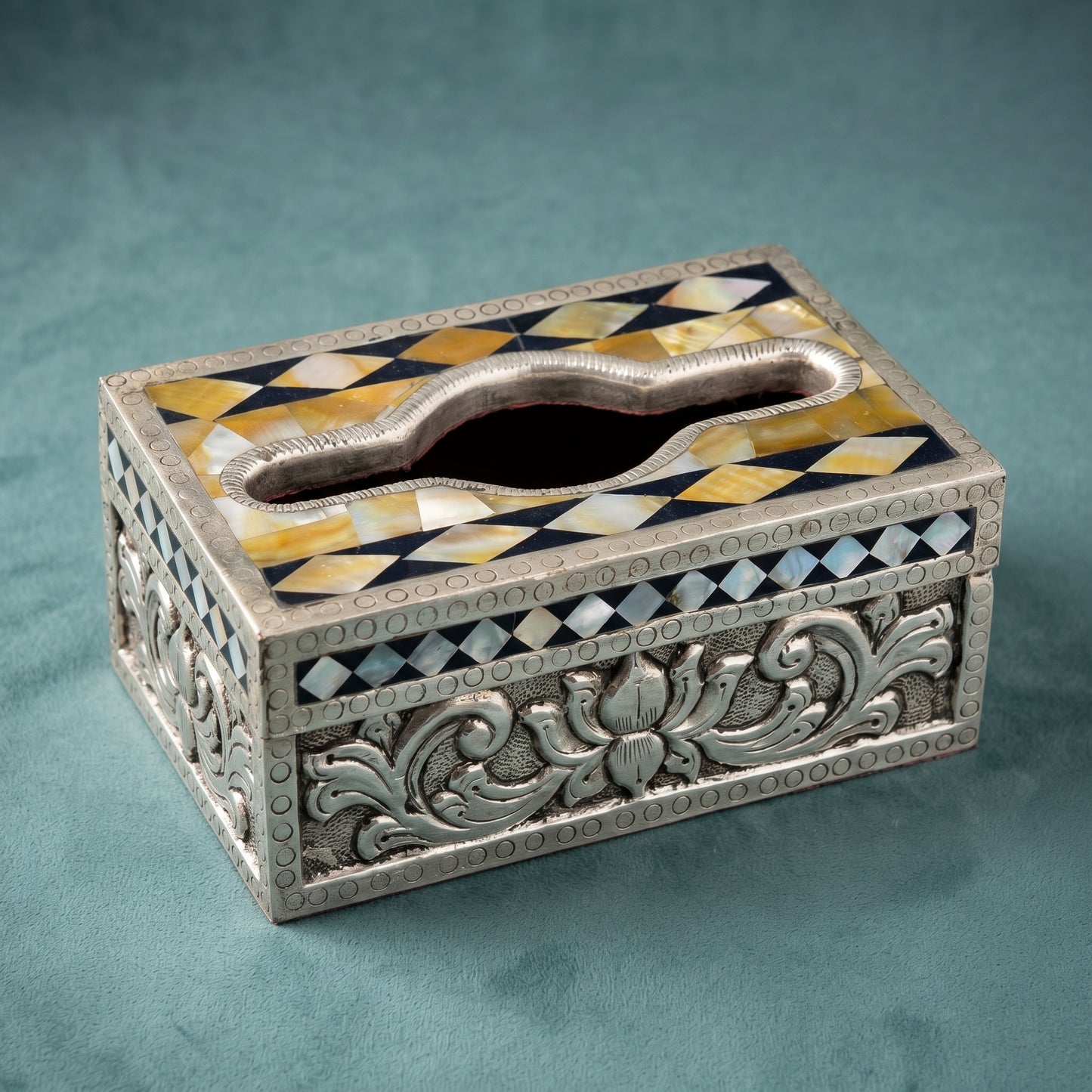 Silver M.O.P. Tissue Box