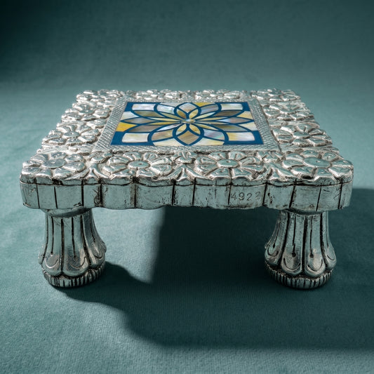 Silver Teak Wood Chowki